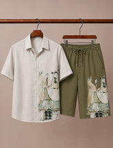 Men’s Premium Watercolor Print Co-Ord Set