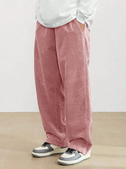 Soft Rose Korean Casual Regular Fit Corduroy Trouser