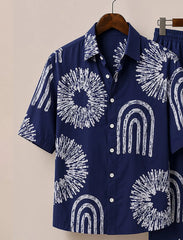 Men’s Indigo Geometry Co-Ord Set