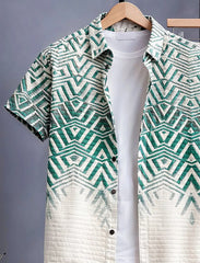 Green Geometric Co-Ord Shirt
