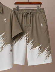 Men’s Dual Tone Splash Print Co-Ord Set