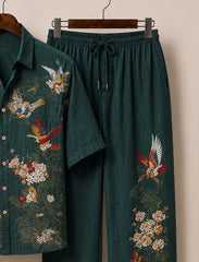 Men’s Crimson Crane Heritage Co-Ord Set