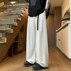 Men’s Premium Wide-Leg Drawstring Trousers | Relaxed Fit Elastic Waist Pants