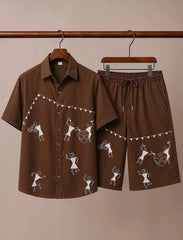 Men’s Cultural Vibes Brown Co-Ord Set