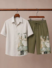 Men’s Premium Watercolor Print Co-Ord Set