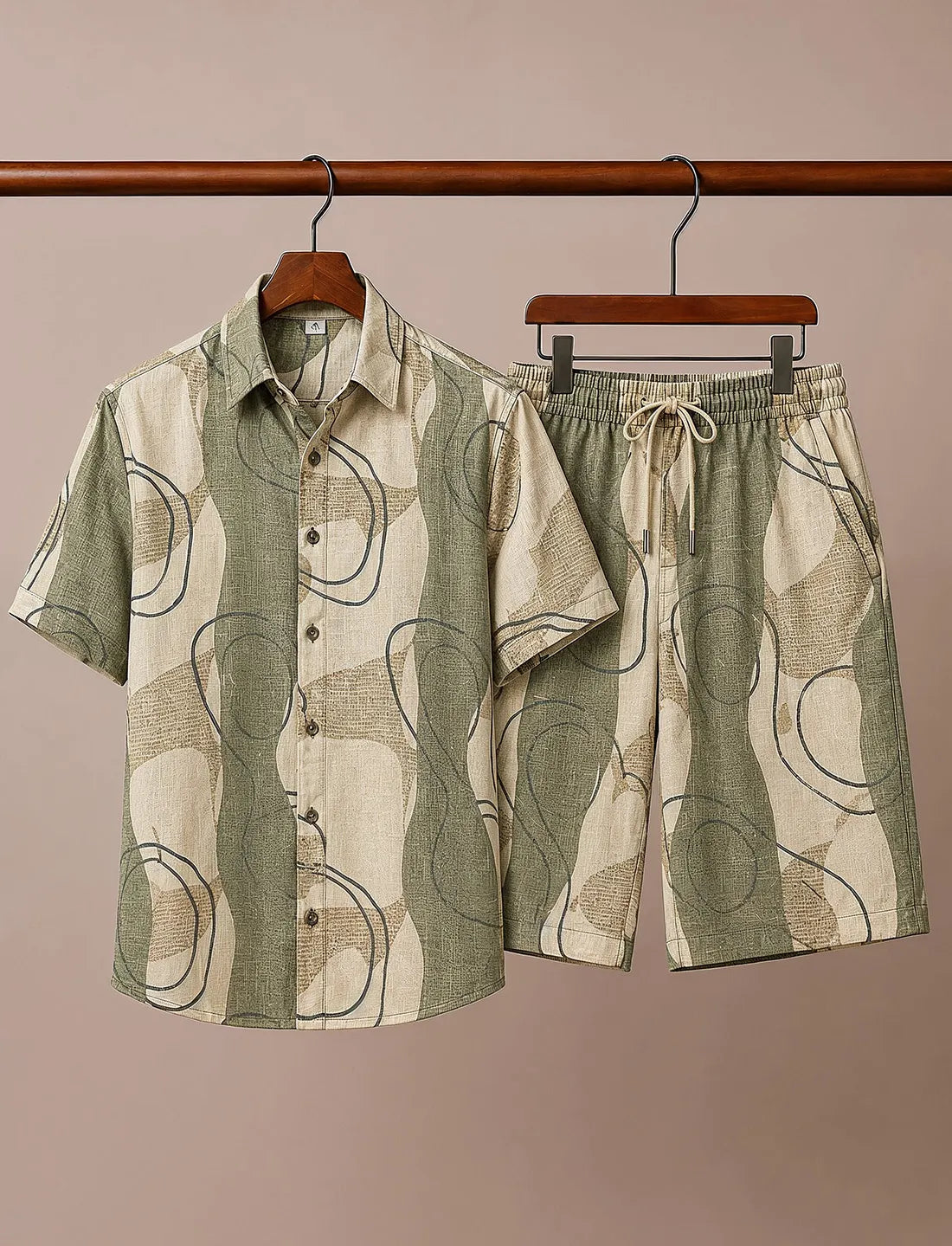 Men’s Earthy Abstract Co-Ord Set