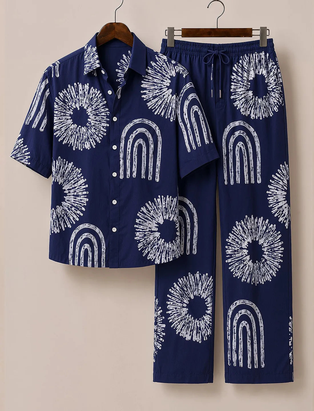 Men’s Indigo Geometry Co-Ord Set
