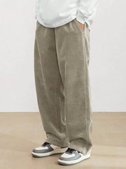 Camel Korean Casual Regular Fit Corduroy Trouser