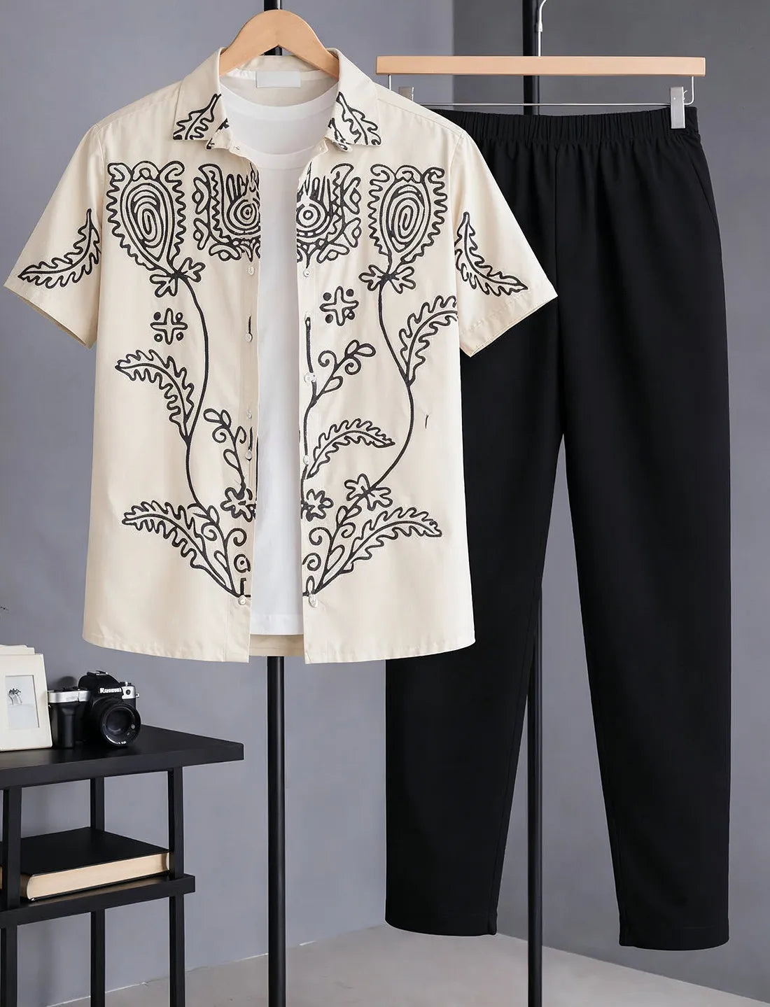 Ivory Tribal Print Co-Ord Style Shirt