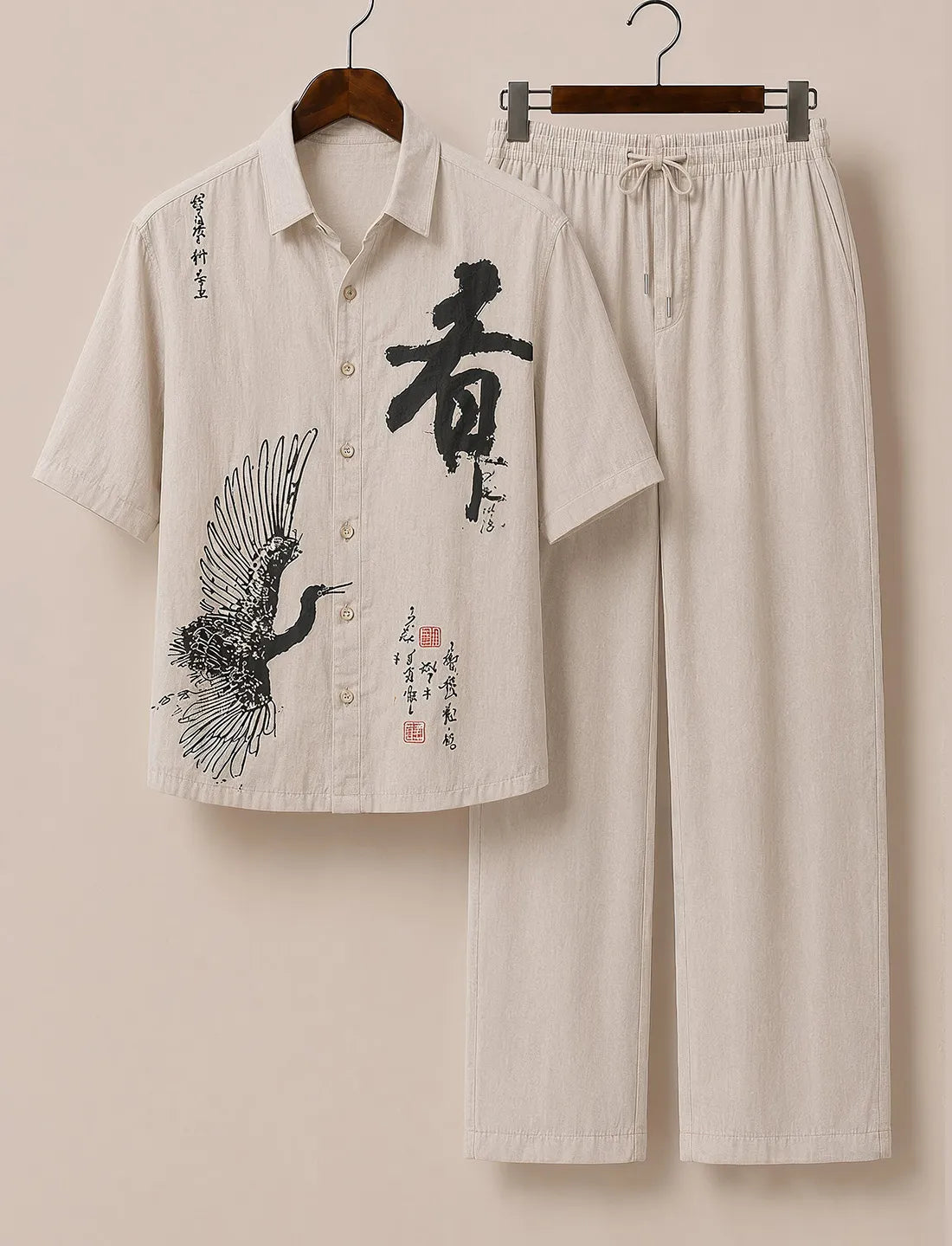 Men’s Japanese Ink Art Co-Ord Set