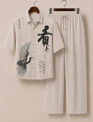 Men’s Japanese Ink Art Co-Ord Set