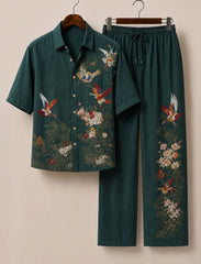 Men’s Crimson Crane Heritage Co-Ord Set