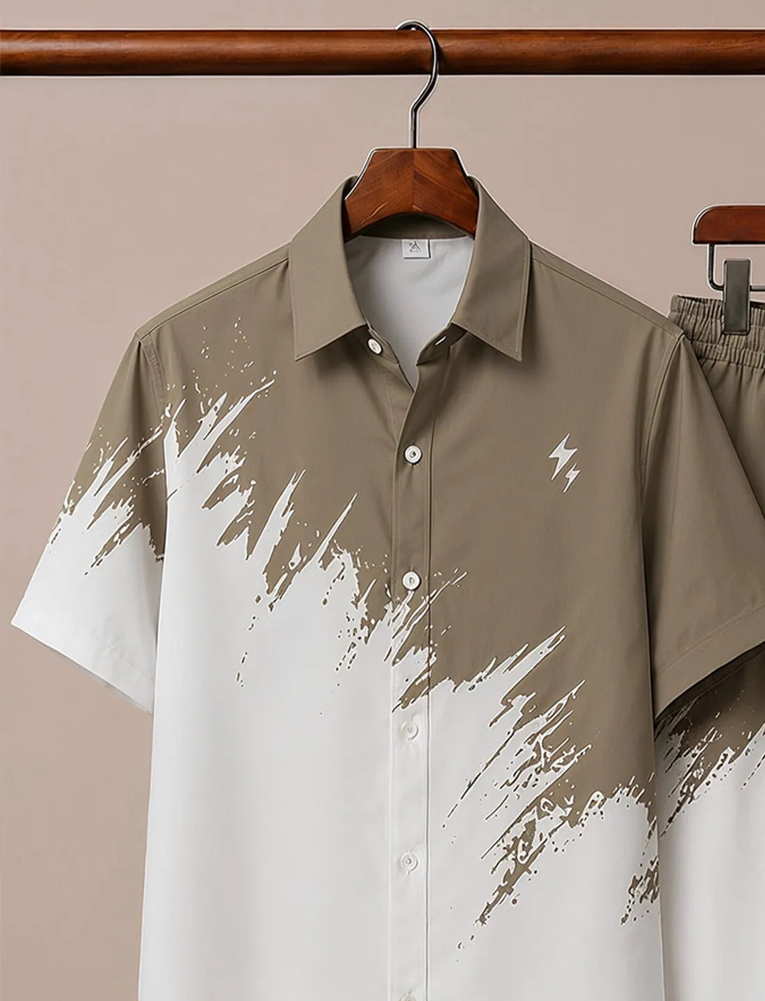 Men’s Dual Tone Splash Print Co-Ord Set