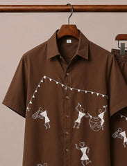 Men’s Cultural Vibes Brown Co-Ord Set