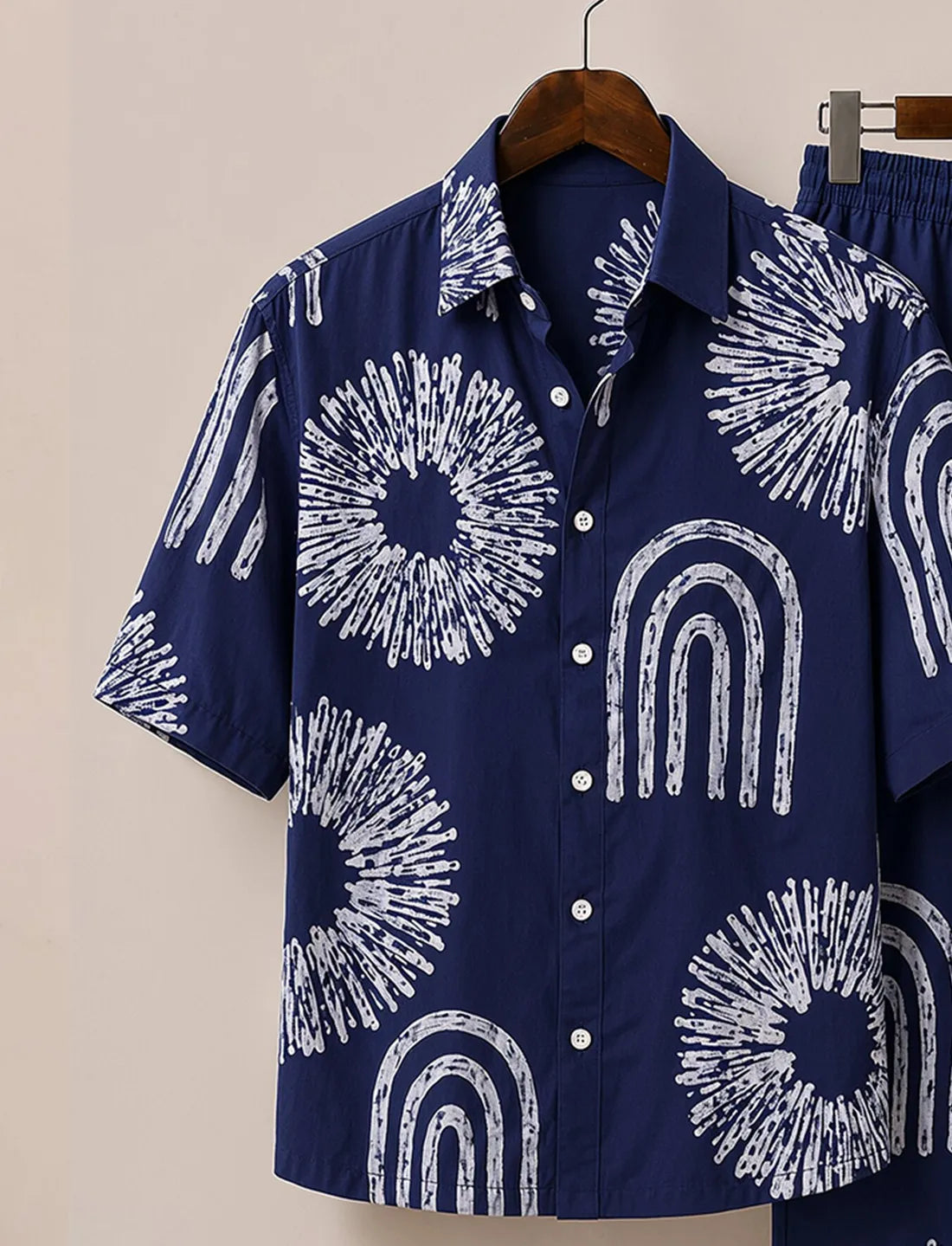 Men’s Indigo Geometry Co-Ord Set