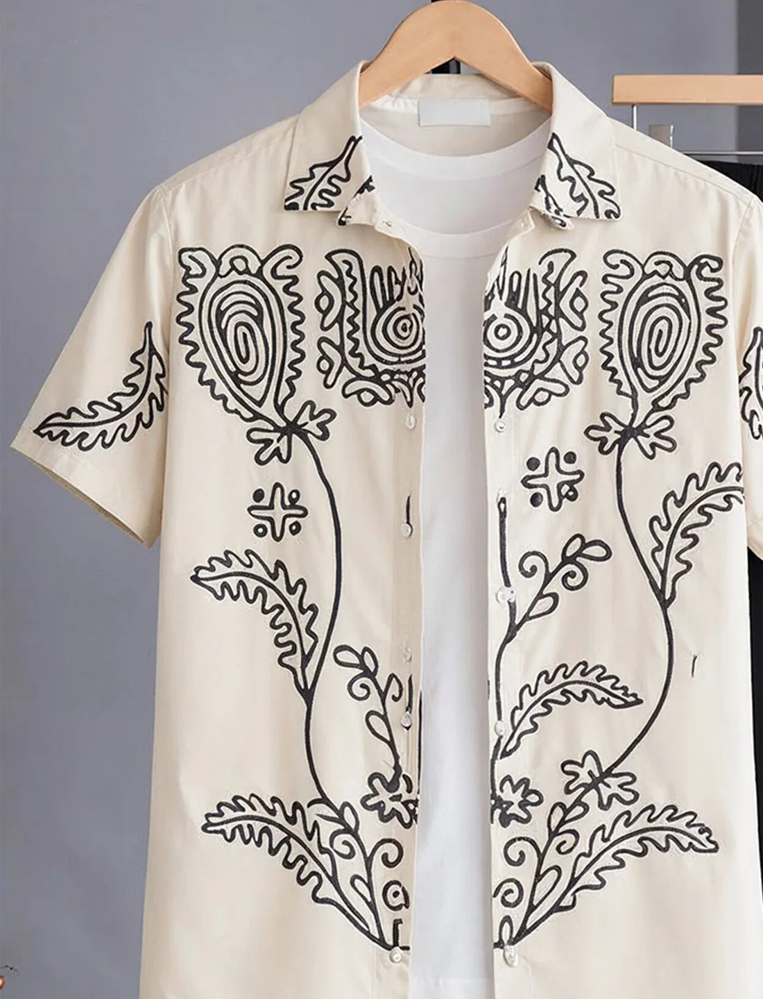 Ivory Tribal Print Co-Ord Style Shirt