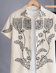 Ivory Tribal Print Co-Ord Style Shirt