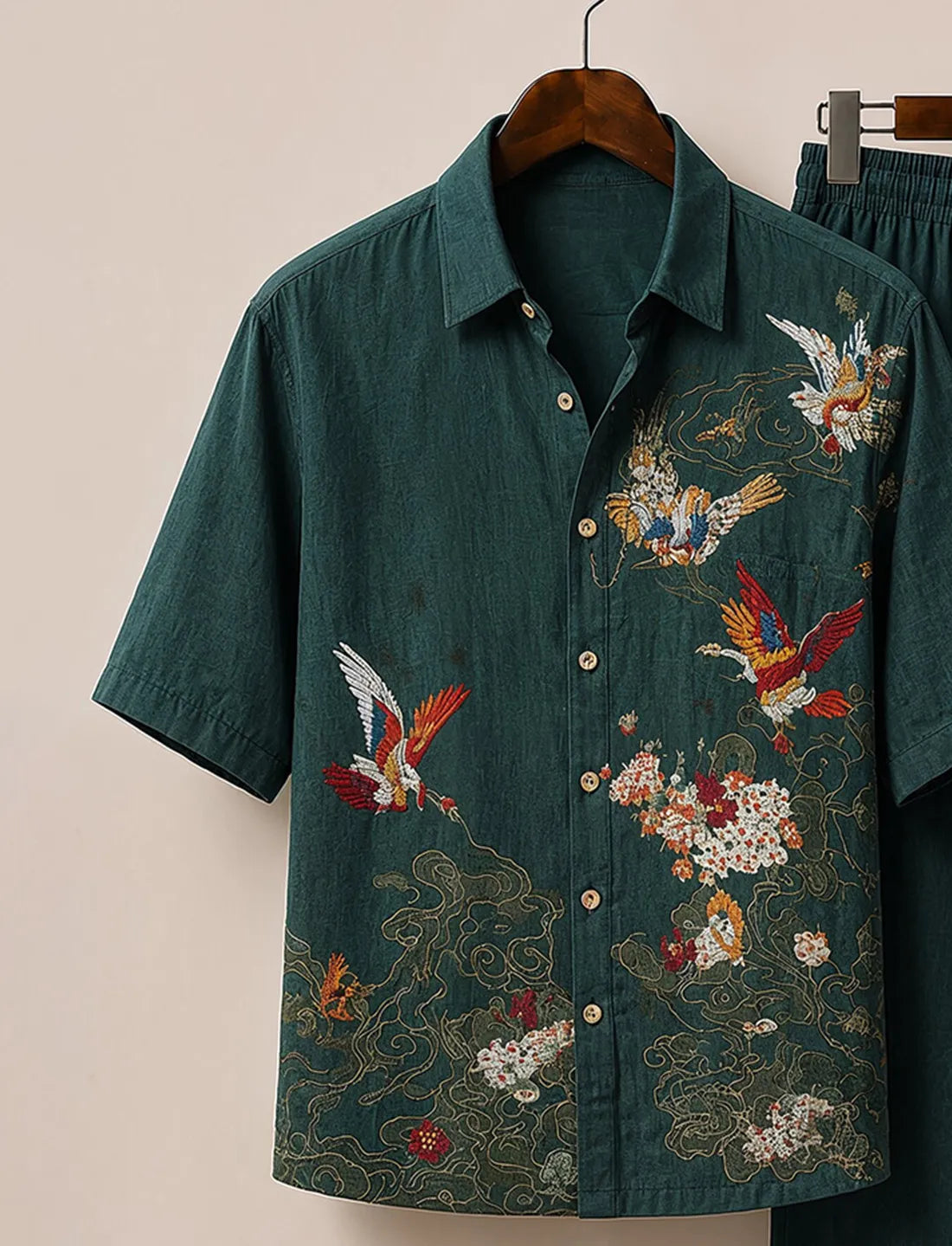 Men’s Crimson Crane Heritage Co-Ord Set