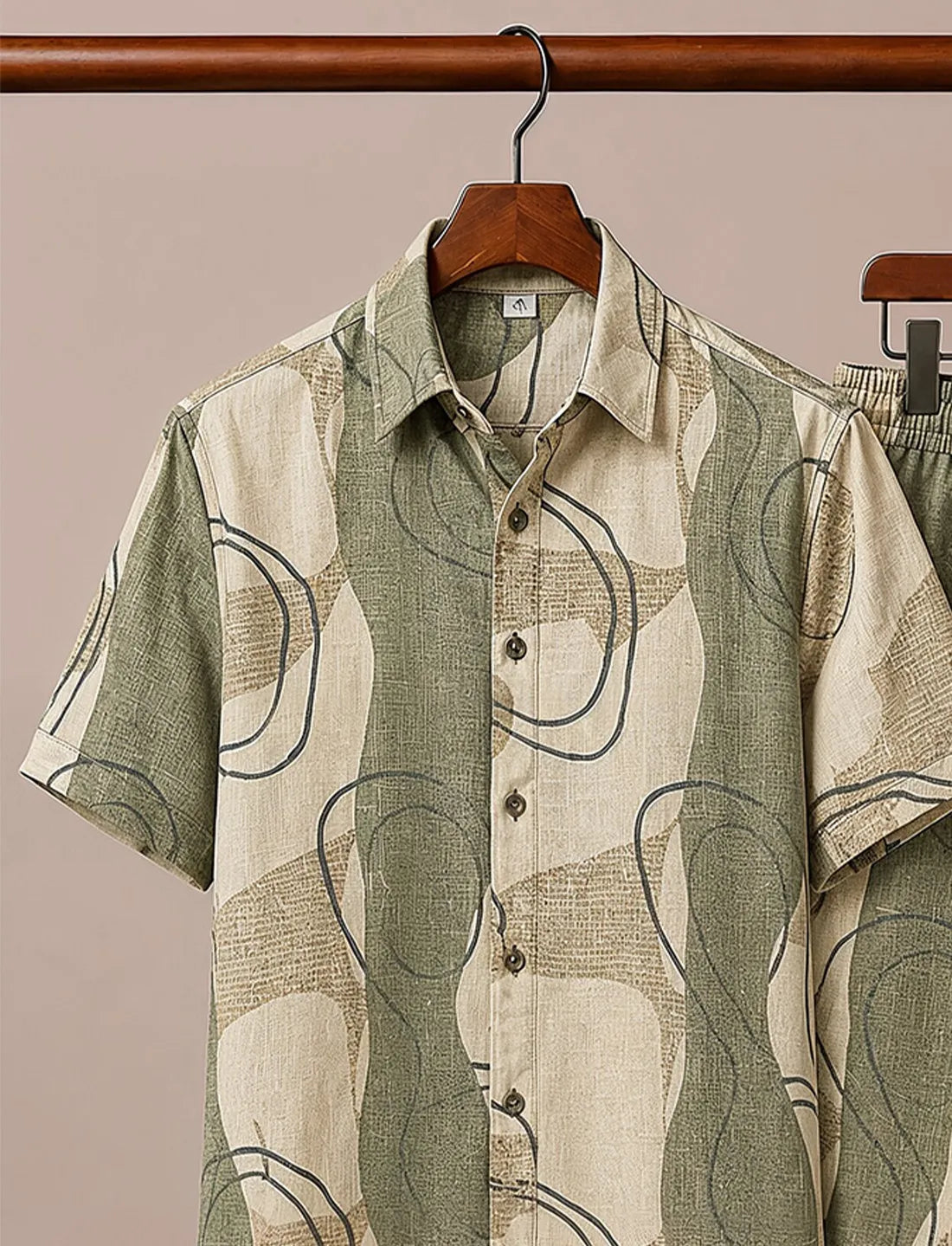Men’s Earthy Abstract Co-Ord Set