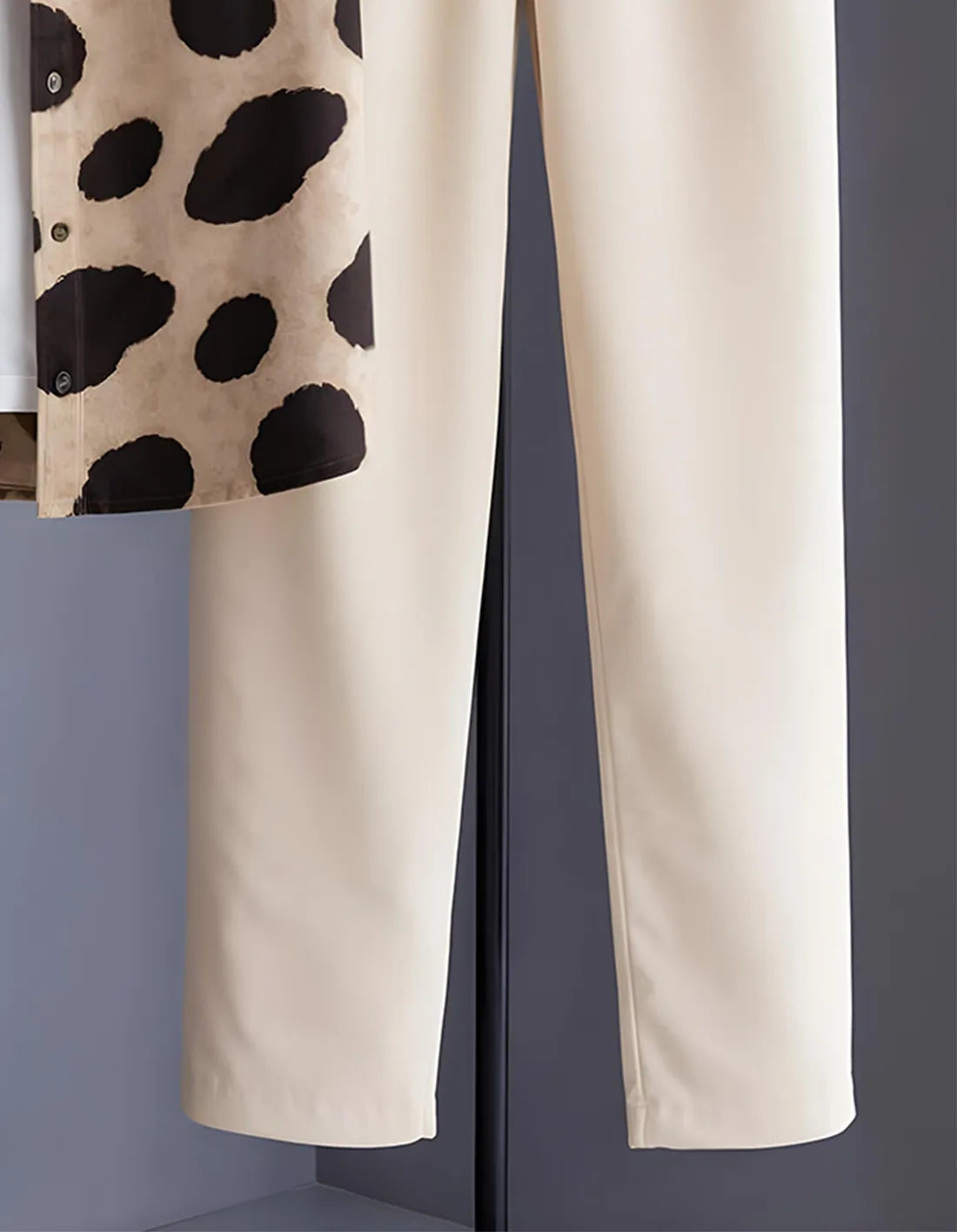 Beige Abstract Spot Print Shirt with Relaxed Fit Solid Pants – Men’s Premium Cord Set