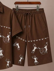 Men’s Cultural Vibes Brown Co-Ord Set