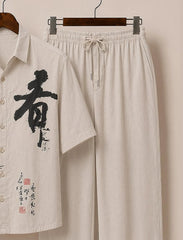 Men’s Japanese Ink Art Co-Ord Set