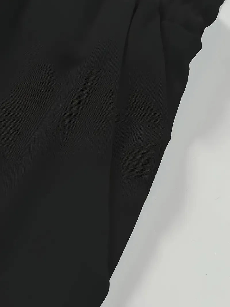 Korean Style Cords - Geometric Print Shirt with Minimal Black Pants